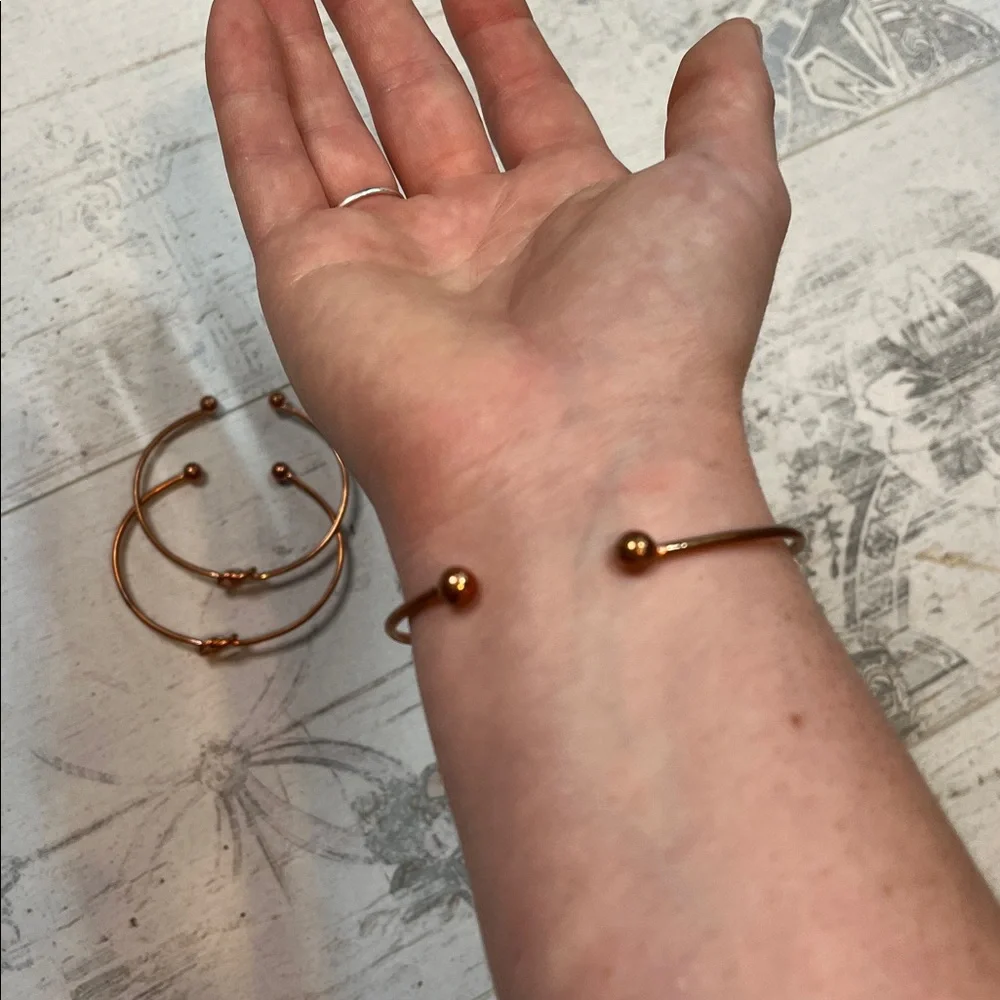 Rose Gold Knot Bracelets Set of 3 Bridal Party Bridesmaids